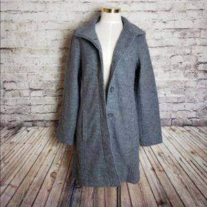 NWT Women's L.L.Bean Boiled Wool Coat, Charcoal Heather, Size S